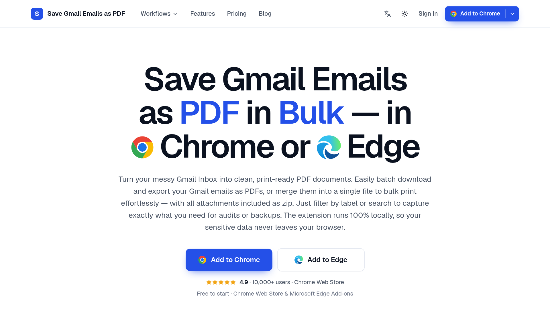 Save Gmail Emails as PDF in Bulk screenshot